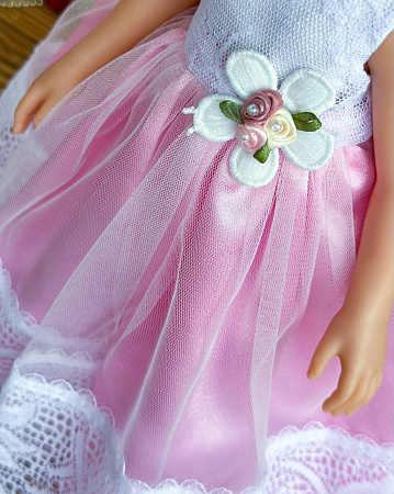 Платье бальное  на куклу Paola Reina 33 см, нежно-розовое